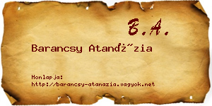 Barancsy Atanázia névjegykártya